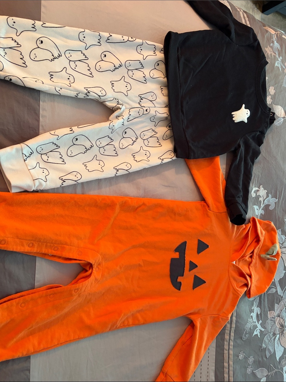 Baby Halloween 2 piece Ghost & Pumpkin 1 - Piece Outfit Set
